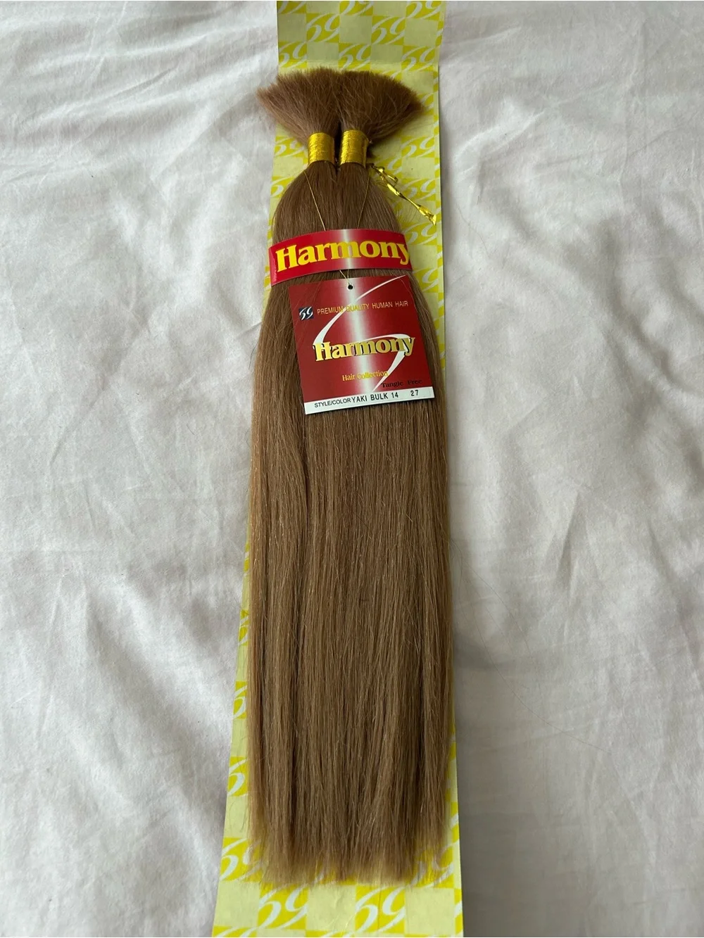 14 inch Yaki Bulk Hair 100% Human Hair Color 27 by Harmony Hair Collection